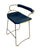 silla en estructura de latón envejecido y asiento y respaldo de cuero de vaca curtido vegetal azul marino