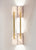 lámpara de pared pantalla de mármol de carrara y estructura de latón. Dimensiones 14 x 13 x 56 cm