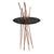 mesa auxiliar en madera de roble negro y lacado negro, patas de cobre.Totalmente personalizable