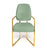 silla de comedor con apoyabrazos totalmente artesanal en acero y terciopelo. Dimensiones 52 x 58 x 96 cm